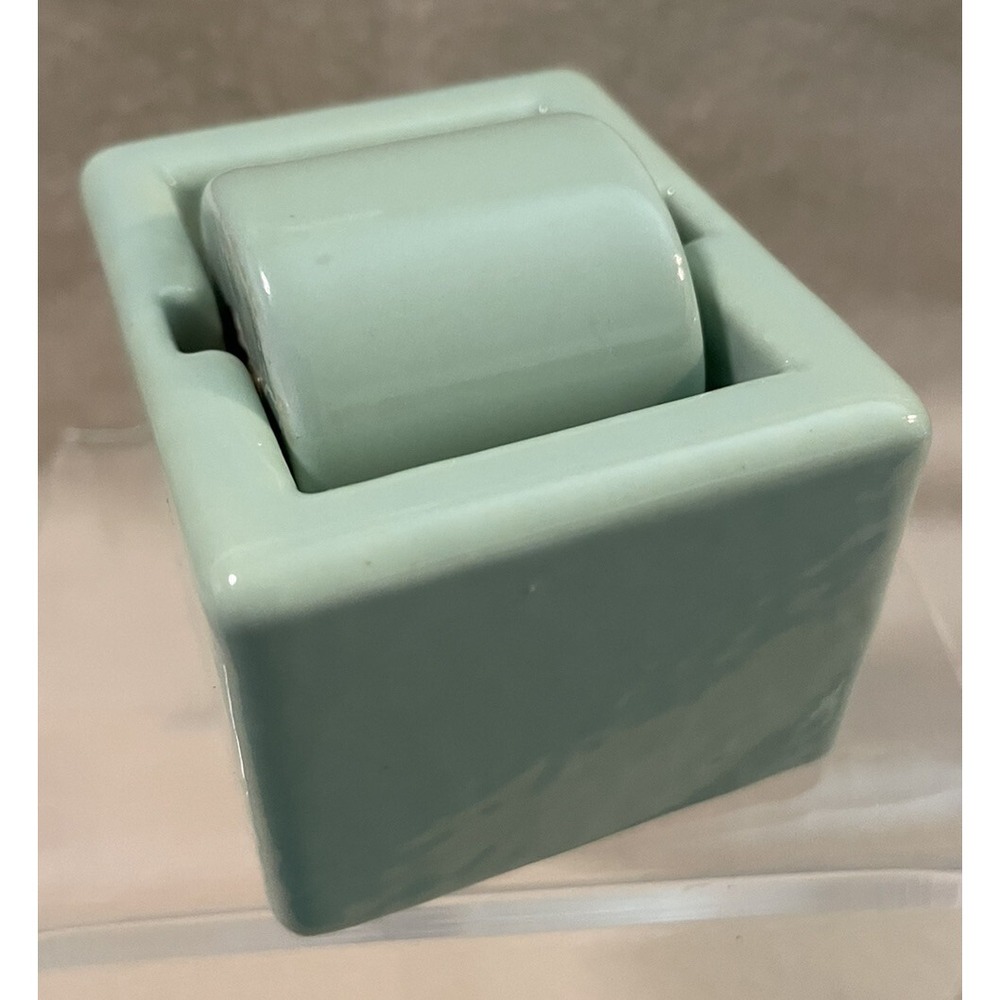 Vintage Mid Century Sengbusch Ideal Junior Mint Green Porcelain Stamp Moistener